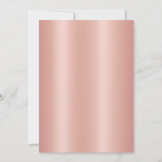 Rosa Rose Gold Glitzer Spitzen Masquerade Quinceañ Einladung (Rückseite)