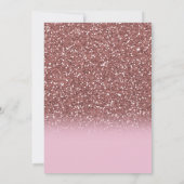 Rosa Rose Gold Glitzer Sprinkle Baby Dusche laden Einladung (Rückseite)