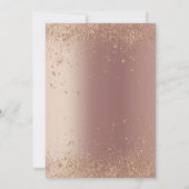 Rosa Rose Gold Glitzer Trendy Save the Date (Rückseite)