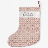 Rosa Rose Gold Glitzer Triangle Tribal Geometric Kleiner Weihnachtsstrumpf (Rückseite)