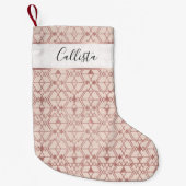 Rosa Rose Gold Glitzer Triangle Tribal Geometric Kleiner Weihnachtsstrumpf (Vorderseite)