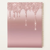 Rosa Rose Gold Glitzer Tropfen Monogram 2022 P Planer (Rückseite)