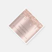 Rosa Rose Gold Glitzer Tropfen Spark Sweet 16 Brid Serviette (Ecke)