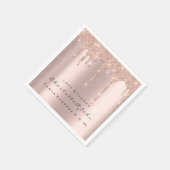 Rosa Rose Gold Glitzer Tropfen Spark Wedding Brida Serviette (Ecke)