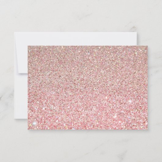 Rosa Rose Gold Glitzer UAWG Auswahl RSVP Karte (Rückseite)