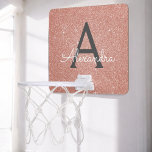 Rosa Rose Gold Glitzer und Monogramm-Name Mini Basketball Netz<br><div class="desc">Rosa Rose Gold Imitate Glitzer und Sparkle Elegant Girl's Mini Basketball Hoop. Dieser Girly Basketball Hoop kann so angepasst werden,  dass er Ihren Vor- und Erstnamen enthält und ein tolles Mädchen zum Geburtstag oder Weihnachtsgeschenk macht. Bitte kontaktieren Sie den Designer,  um passende Artikel zu erhalten.</div>