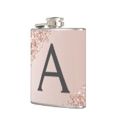 Rosa Rose Gold Glitzer und Sparklogramm Flachmann (Links)