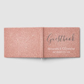 Rosa Rose Gold Glitzer Wedding Guest Book Gästebuch (Voll)