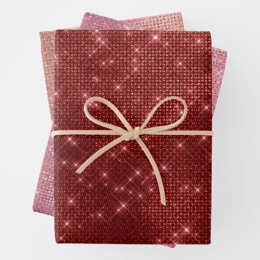 Rosa Rose Gold Glitzy Chic Glam Sparkone Geschenkpapier Set (Beispiel)