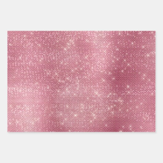 Rosa Rose Gold Glitzy Chic Glam Sparkone Geschenkpapier Set (Vorderseite 2)
