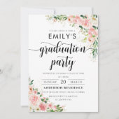 Rosa Rose Gold Graduation Party Einladung. Einladung (Vorderseite)