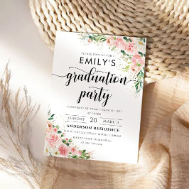 Rosa Rose Gold Graduation Party Einladung. Einladung