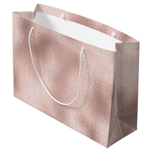 Rosa Rose Gold Große Geschenktüte (Rückseite Schrägansicht)