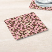 Rosa Rose Gold Hearts Camouflage Untersetzer Set (angewinkelt)