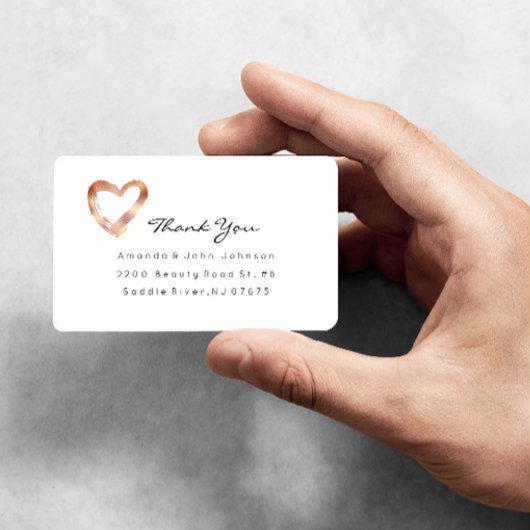 Rosa Rose Gold Herz Blush White Custom Vielen Dank