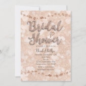 Rosa Rose Gold Herz Bridal Dusche Einladungen (Vorderseite)