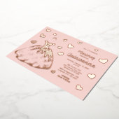 Rosa Rose Gold Herz Quinceañera Einladung (Gedreht)