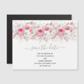 Rosa Rose Gold Hochzeit speichern das Date Magnet (Vorne/Hinten)