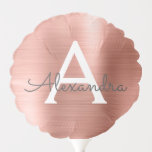Rosa Rose Gold Imitat Edelstahl Monogramm Ballon<br><div class="desc">Rosa Rose Gold Imitate Metallic Foil Elegant Geburtstagsparty Balloons. Diese Balloons für Hochzeiten,  Brautpartys oder Geburtstage können individuell auf Ihren Vor- und Nachnamen angepasst werden. Bitte kontaktieren Sie den Designer,  um passende Artikel zu erhalten.</div>