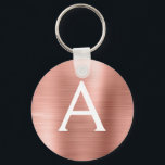 Rosa Rose Gold Imitat Edelstahl Monogramm Schlüsselanhänger<br><div class="desc">Rosa Rose Gold Imitate Edelstahl Metall Eleganter Schlüsselanhänger. Diese Schlüsselanhänger können so angepasst werden,  dass sie Ihren Anfangs- und Vornamen enthalten. Diese Schlüsselketten machen Geburtstags-,  Brautparty- oder Junggeselinnen-Abschied-Favoriten großartig.</div>