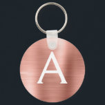 Rosa Rose Gold Imitat Edelstahl Monogramm Schlüsselanhänger<br><div class="desc">Rosa Rose Gold Imitate Edelstahl Metall Eleganter Schlüsselanhänger. Diese Schlüsselanhänger können so angepasst werden,  dass sie Ihren Anfangs- und Vornamen enthalten. Diese Schlüsselketten machen Geburtstags-,  Brautparty- oder Junggeselinnen-Abschied-Favoriten großartig.</div>