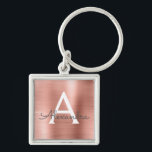 Rosa Rose Gold Imitat Edelstahl Monogramm Schlüsselanhänger<br><div class="desc">Rosa Rose Gold Imitate Edelstahl Metall Eleganter Schlüsselanhänger. Diese Schlüsselanhänger können so angepasst werden,  dass sie Ihren Anfangs- und Vornamen enthalten. Diese Schlüsselketten machen Geburtstags-,  Brautparty- oder Junggeselinnen-Abschied-Favoriten großartig.</div>