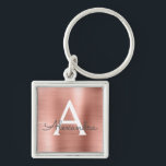 Rosa Rose Gold Imitat Edelstahl Monogramm Schlüsselanhänger<br><div class="desc">Rosa Rose Gold Imitate Edelstahl Metall Eleganter Schlüsselanhänger. Diese Schlüsselanhänger können so angepasst werden,  dass sie Ihren Anfangs- und Vornamen enthalten. Diese Schlüsselketten machen Geburtstags-,  Brautparty- oder Junggeselinnen-Abschied-Favoriten großartig.</div>