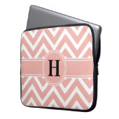 Rosa Rose Gold Imitate Fohlen Zickzack Monogramm Laptopschutzhülle (Vorderseite Links)