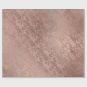Rosa Rose Gold Imitate Powal Bloral Royal Geschenkpapier (Flach)