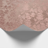 Rosa Rose Gold Imitate Powal Bloral Royal Geschenkpapier (Ecke)