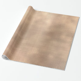 Rosa Rose Gold Imitate Sepia Linen Mesh Metallic Geschenkpapier