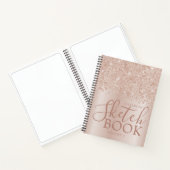 Rosa Rose Gold Individuelle Name Giro Sketchbook Notizblock (Innenseite)