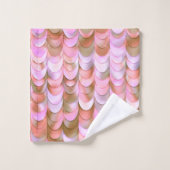 Rosa Rose Gold Iridescent Meerjungfrau Scales Glit Badhandtuch Set (Waschlappen)