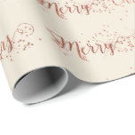 Rosa Rose Gold Ivory Creamy Frohe Weihnachtsschrif Geschenkpapier<br><div class="desc">Glam Modern Wrap - bordeauxfarbene Marontextur mit metallischen Imitaten Rose Gold Frohe Weihnachtsschrift</div>