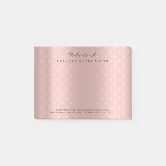 Rosa Rose Gold Kleine Polka Dots VIP Post-it Klebezettel (Vorderseite)