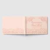Rosa Rose Gold Kontur Quinceanera Gästebuch (Voll)