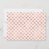 Rosa Rose Gold Kupfer Kiss Lipstick Mitteilungskarte (Rückseite)