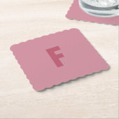 Rosa Rose Gold Letter F Monogram Square skallodier Untersetzer (angewinkelt)
