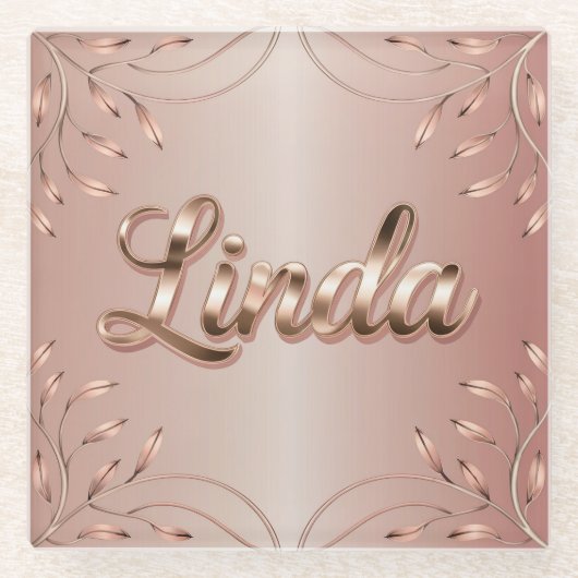 Rosa Rose Gold Linda Untersetzer (Vorderseite)