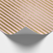 Rosa Rose Gold Lines Paris Geschenkpapier (Ecke)