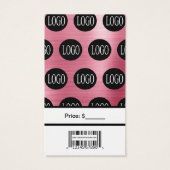 Rosa Rose Gold-Logo mit Bar Code-Preismarken (Rückseite)