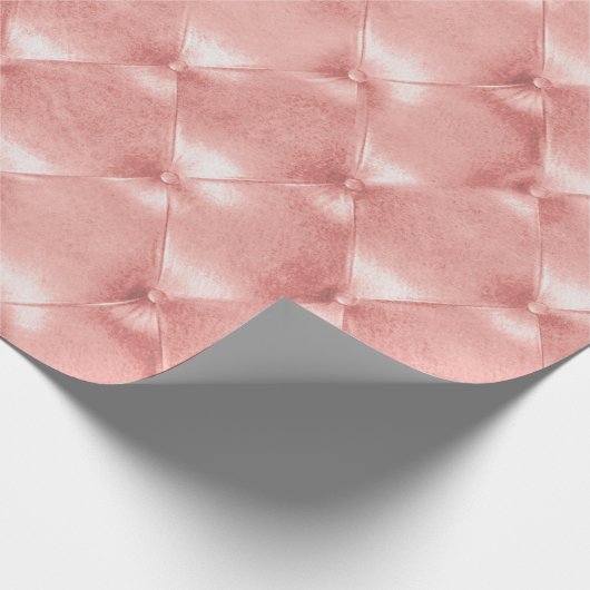 Rosa Rose Gold Luxus Opulent Tufliter Leder VIP Geschenkpapier (Ecke)