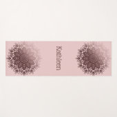Rosa Rose Gold Mandala Personalisiert Yogamatte (Vorderseite (Horizontal))
