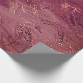 Rosa Rose Gold Marmor Molten Burgundy Blush Geschenkpapier (Ecke)