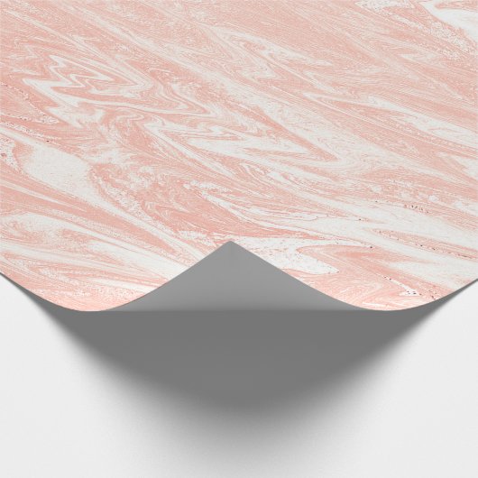 Rosa Rose Gold Marmor Molten Pastel Shiny Girly Geschenkpapier (Ecke)