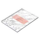 Rosa Rose Gold-Marmor Silber Metallisch Notizblock (Linke Seite)