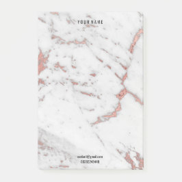 Rosa Rose Gold Marmor Stone Lux Name Adress Post-it Klebezettel