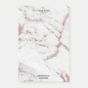 Rosa Rose Gold Marmor Stone Lux Name Adress Post-it Klebezettel