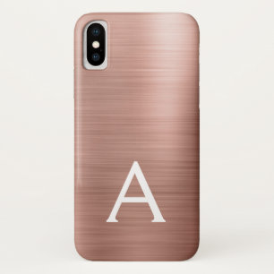Rosa Rose Gold Metal Elegantes Monogramm Case-Mate iPhone Hülle