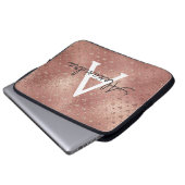 Rosa Rose Gold Metallic Foil Laptopschutzhülle (Vorne Knopf)
